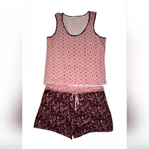 Lucky Brand 2PC Pajama Set XXL Pink Tank Top & Paisley Shorts